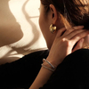 Wholesale Custom Unique Smooth Surface Stainless Steel Gold Color Small C Shape Earrings for Women