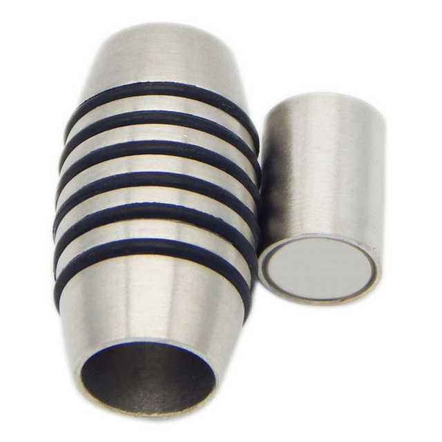 Hole 4mm 5mm 6mm Stainless Steel Oval Magnetic Clasp for Leather Bracelet Connector