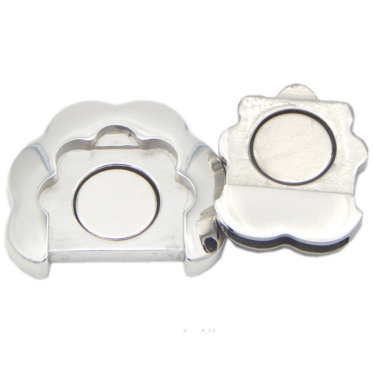 Flower Design 14.5X2.2mm Multi Strands Flat Leather Stainless Steel Jewellery Clasps