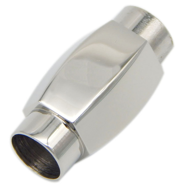 Silver Colors 6mm Stainless Steel Round Clasp for Leather Bracelet