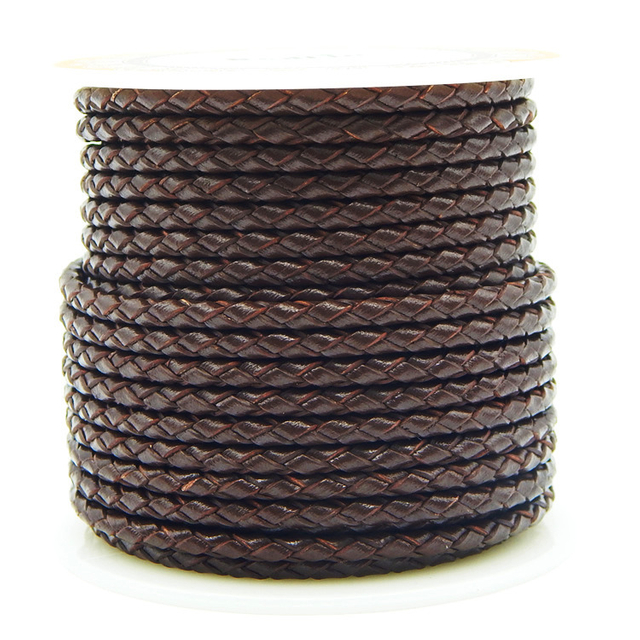 2.5mm 3.0mm 4.0mm 5.0mm 6.0mm Braided Leather Cord for DIY Jewelry