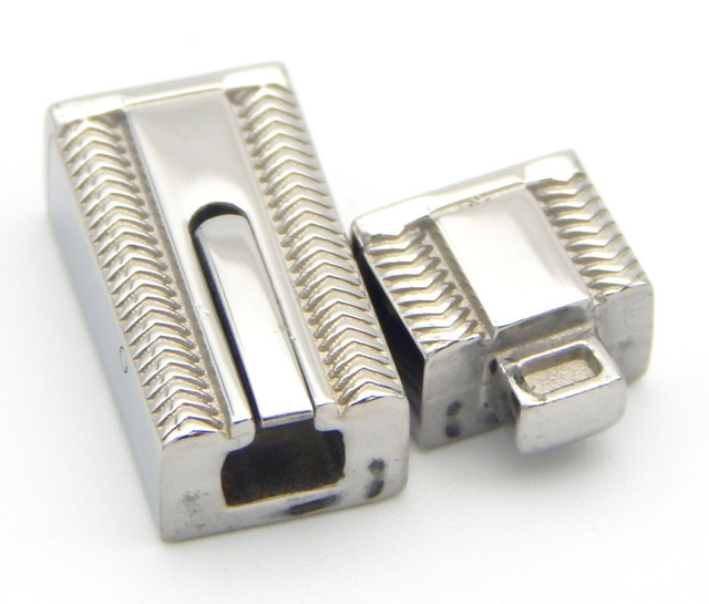 Factory Direct Negotiable Price 8X4mm Thick Flat Hole 304 Stainless Steel Clasps Flat Leather