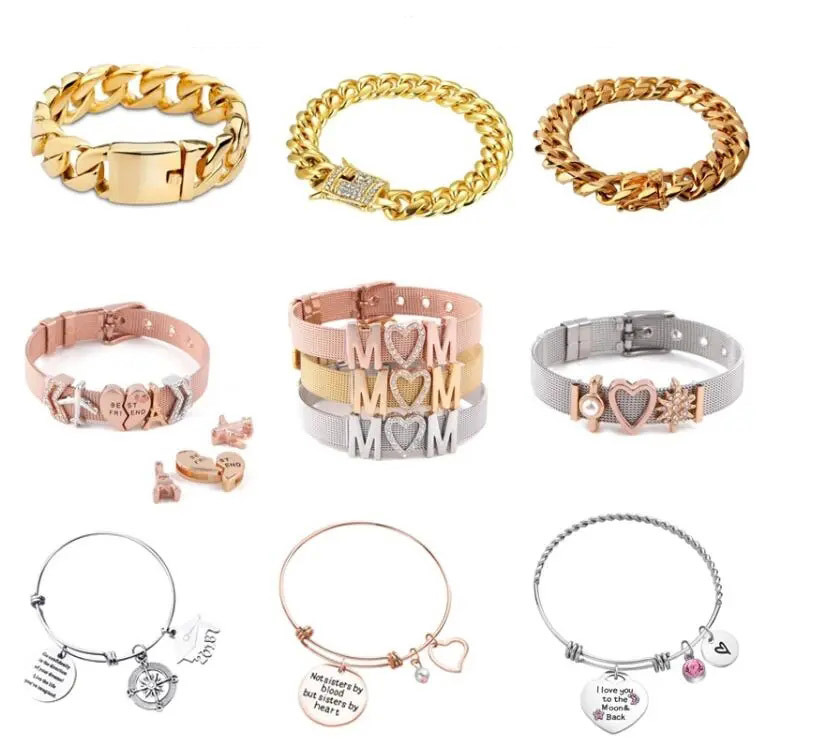Stainless Steel Twisted Cable Bracelet Twist Chain with Hook Clasp Link Bracelets Cuff Bangle