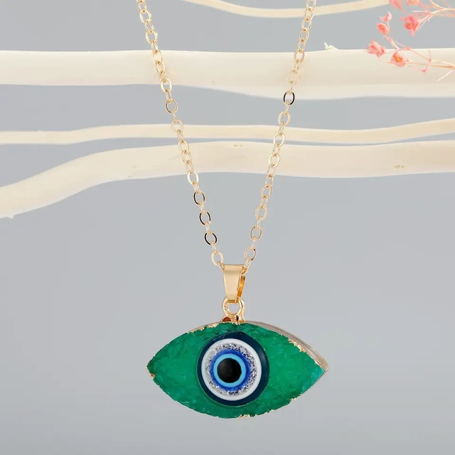 Gift New Fashion Color Turkish Demon Evil Eye Charm Necklace Simple Resin Eye Pendant