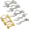 Jewelry Accessory Gold Textured Cord Ends Caps with Lobster Claw Clasp and Extender Chains 6.5/8.5/10/10.5/13mm