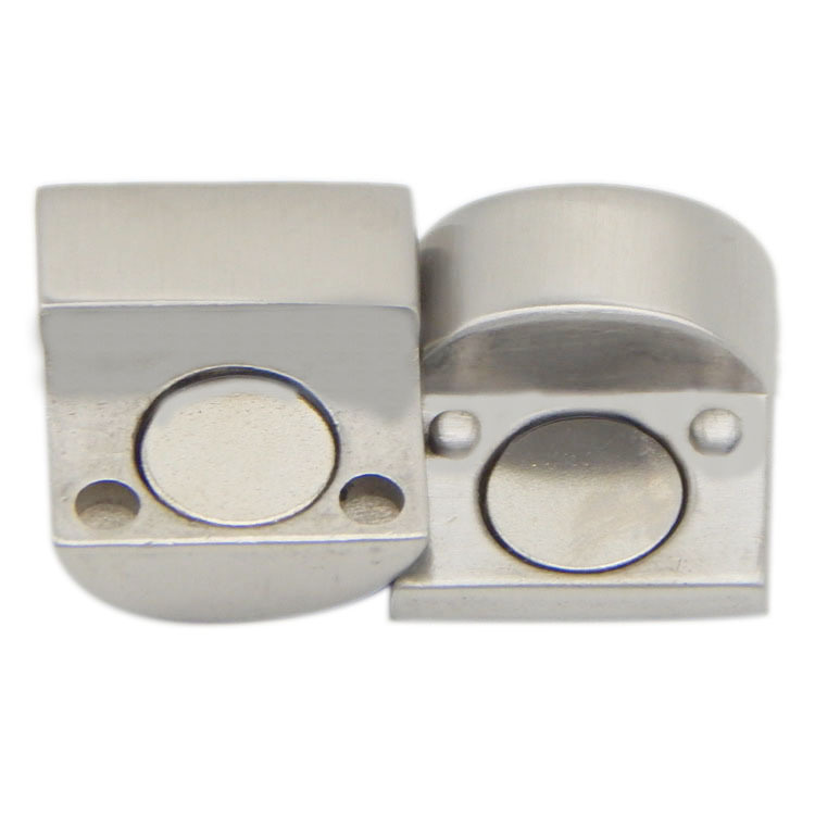 Double Inner Hole 3.5mm Half Round Shape Stainless Steel Magnetic Clasps for Leather Rope
