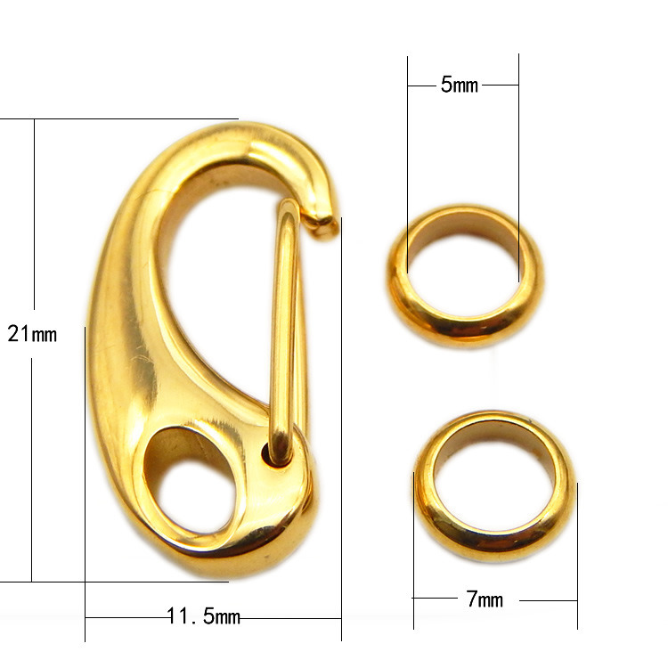 Promotion Different Sizes and Colors Stainless Steel Shrimp Clasp Key Clasp for Paracord Jewelry Connectors