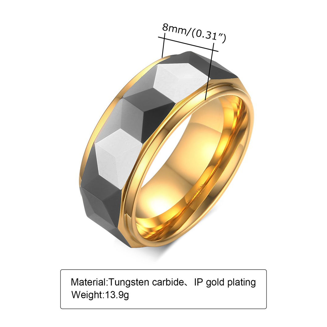 Black Gold Plated Wedding Band Tungsten Carbide Rings for Men