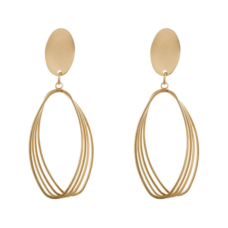 2023 New Fashion Designer Clasp Hollow Exaggerate Earrings 18K Gold Plated Jewelry Earrings for Women