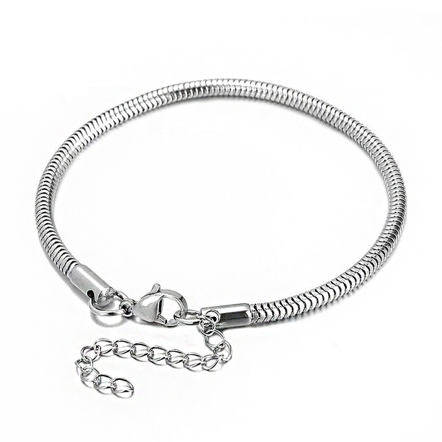 Wholesale 3mm Stainless Steel Round Snake Chain Bracelet Custom Size Bracelet
