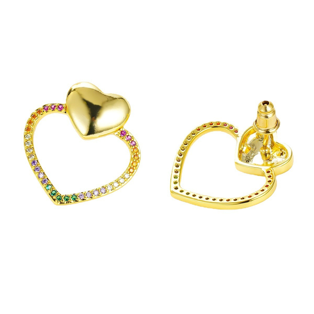 18K Gold Plated Jewelry Polished Hoop Fashion Jewelry Earrings Heart Hoop Earrings Women Gift for Teen Girls