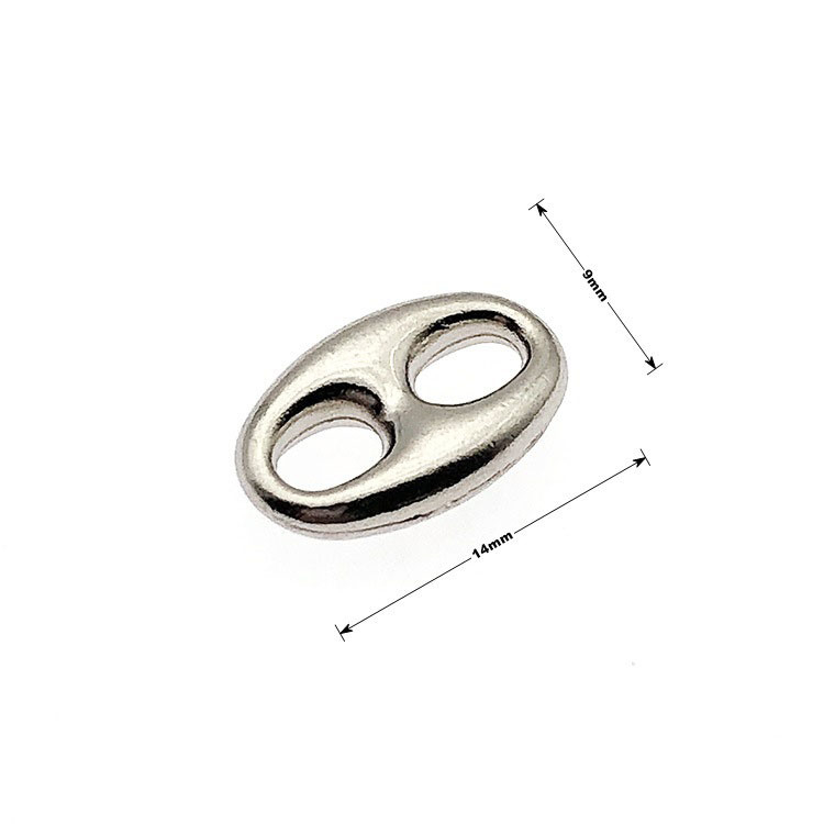 14*9mm Double Holes Zinc Alloy Glass Shape Eye Snap Hook