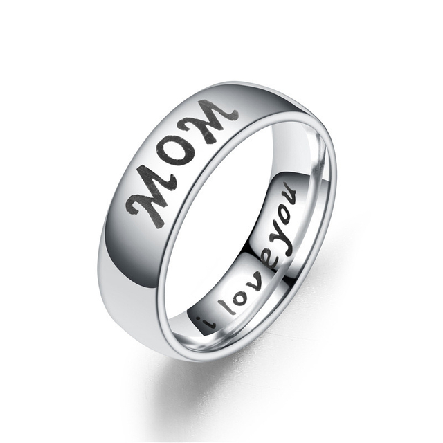 Christmas Gifts Hot Sale Classic Mother Daughter Rings 6mm Stainless Steel Ring Creative Temperament Round Ring